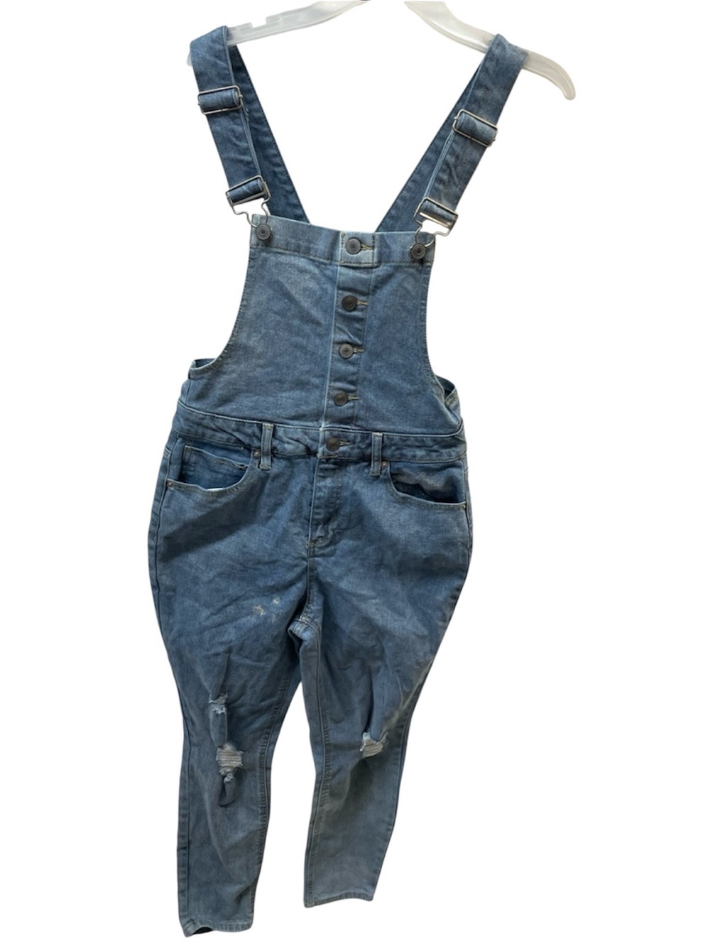 No boundaries Light Blue Denim faded/distressed, skinny leg Overalls sz 3-5